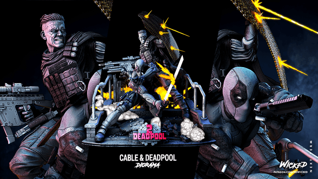 DIORAMA CABLE &amp; DEADPOOL série movie